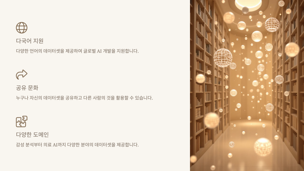 데이터셋 허브: AI 학습의 보고