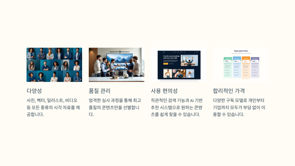 셔터스톡의 주요 특징