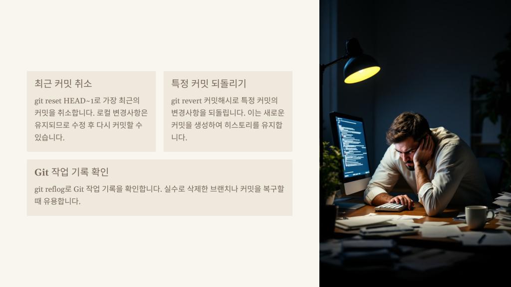 실수 대처와 히스토리 관리 기술