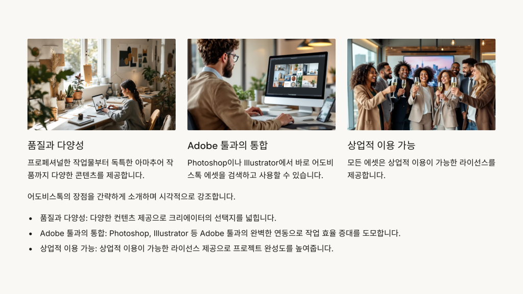 어도비스톡의 장점