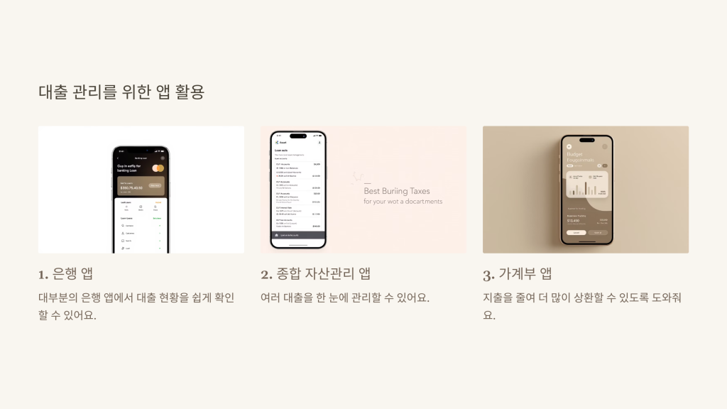 대출 관리를 위한 앱 활용