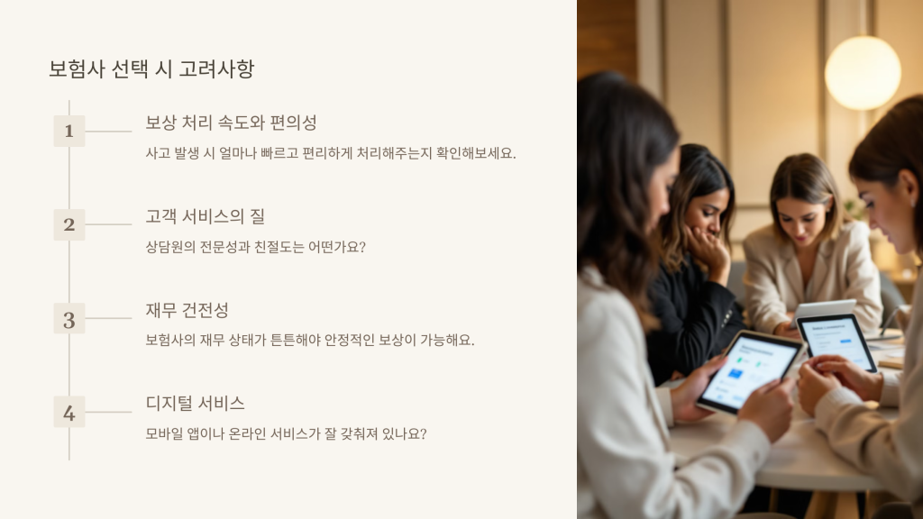 보험사 선택 시 고려사항