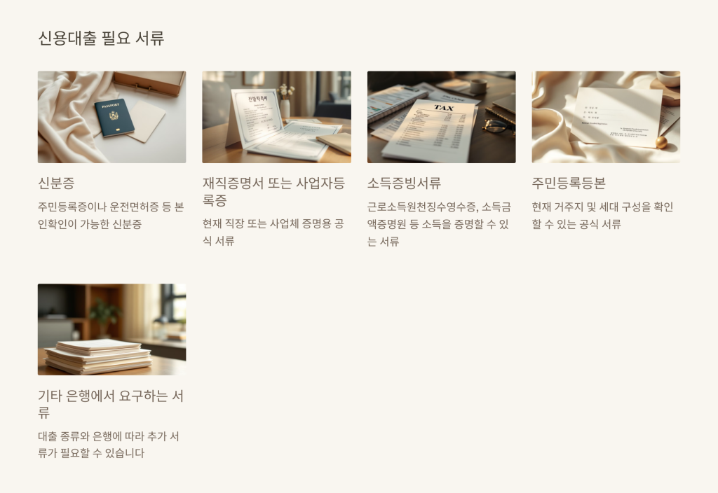 신용대출 필요 서류