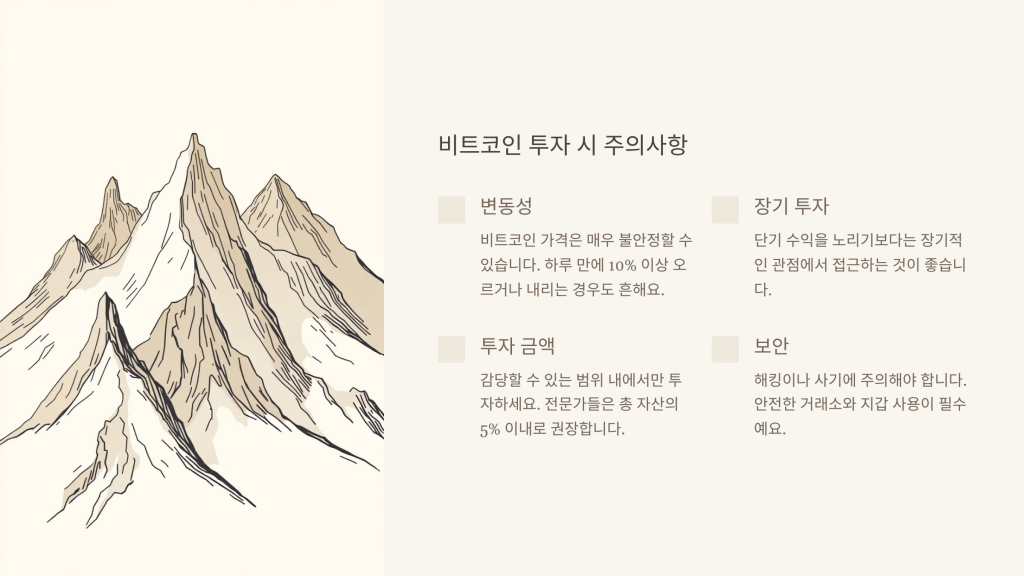 비트코인 투자 시 주의 사항