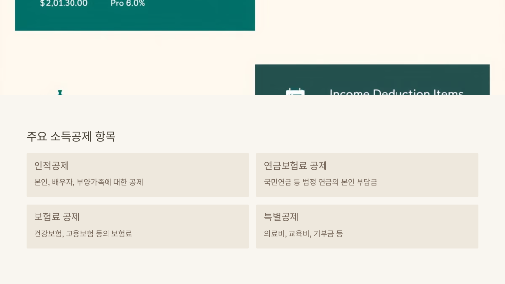 주요 소득공제 항목