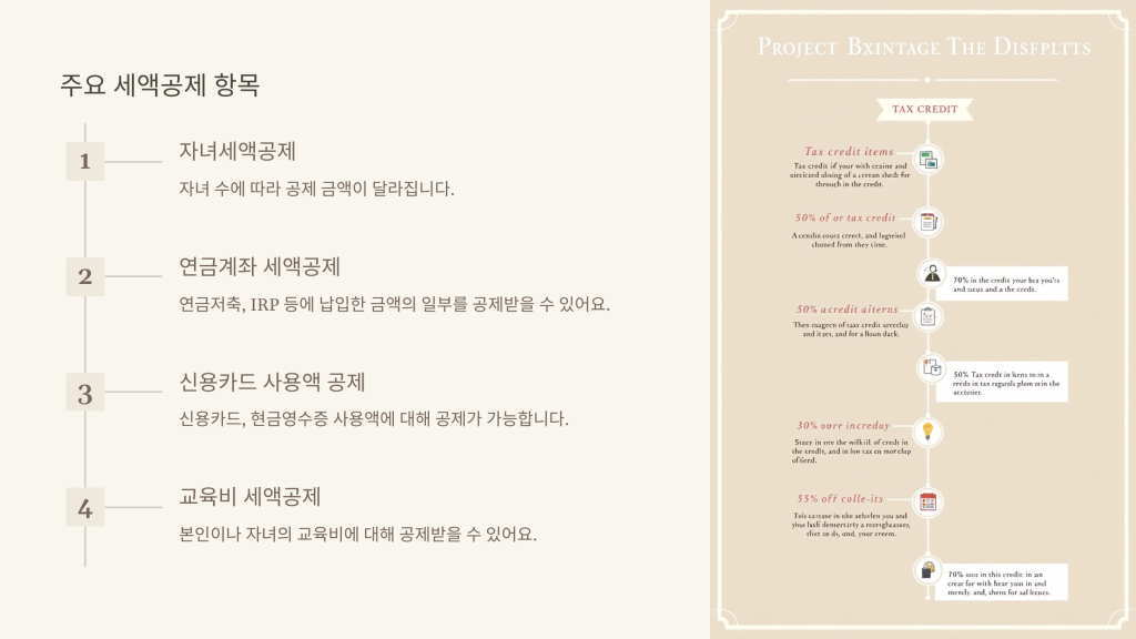 주요 세액공제 항목