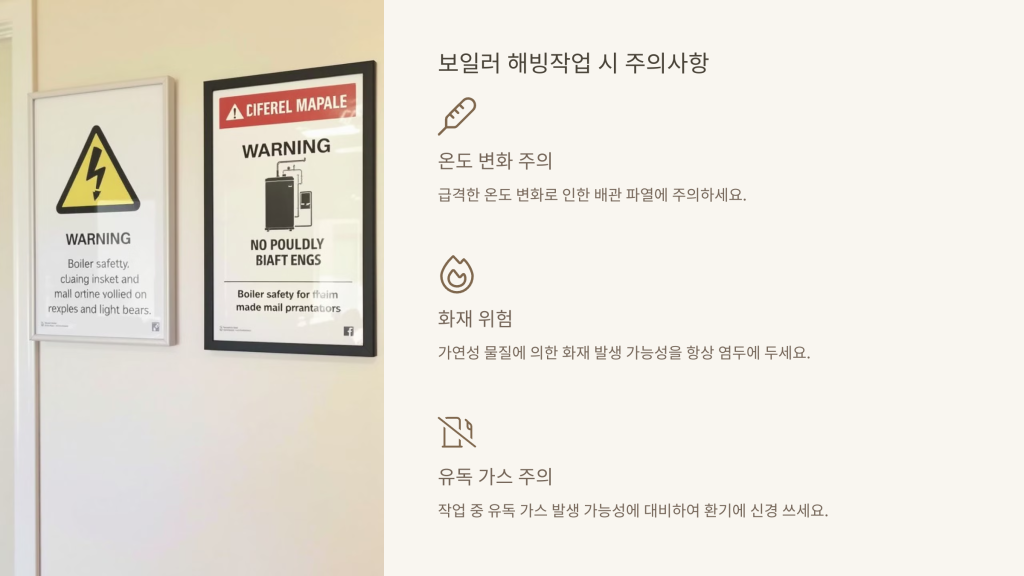 보일러 해빙작업 시 주의사항