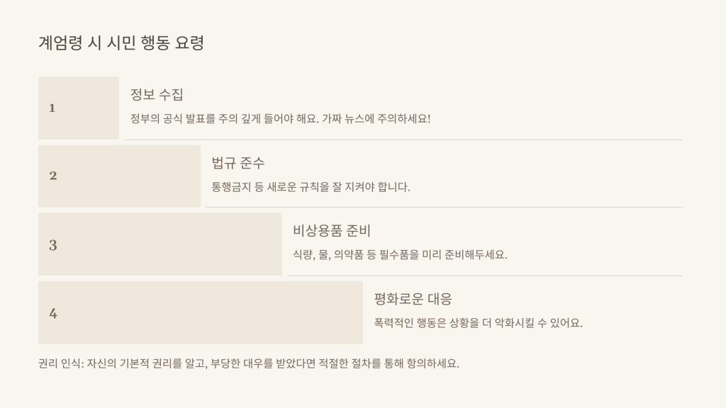 계엄령 시 시민 행동 요령