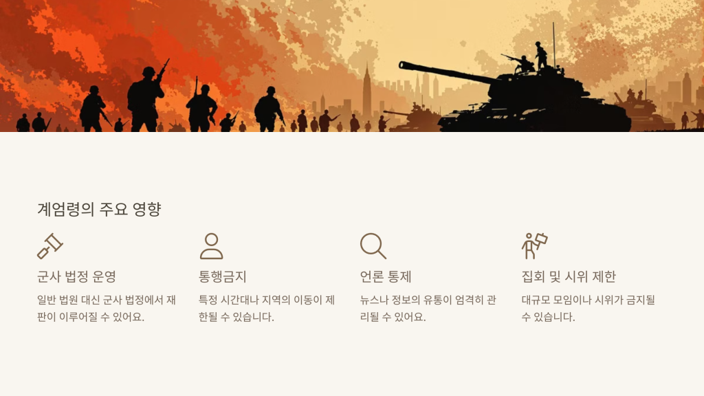 계엄령의 주요 영향