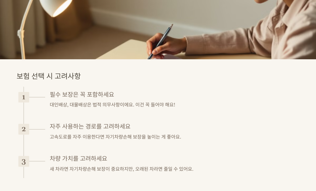 보험 선택 시 고려사항