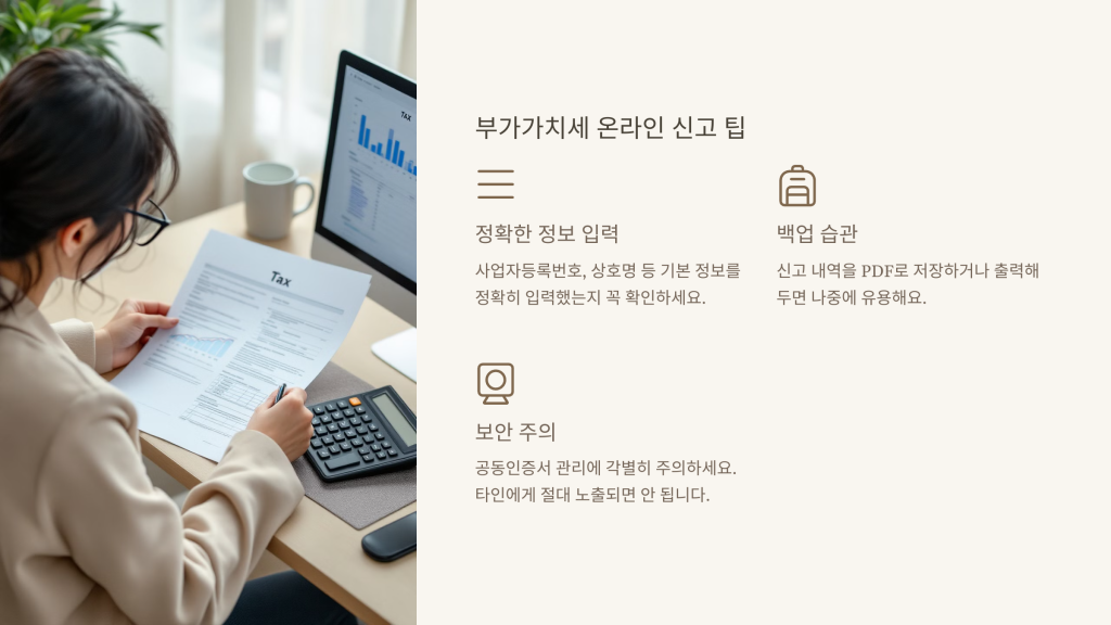 부가가치세 온라인 신고 팁