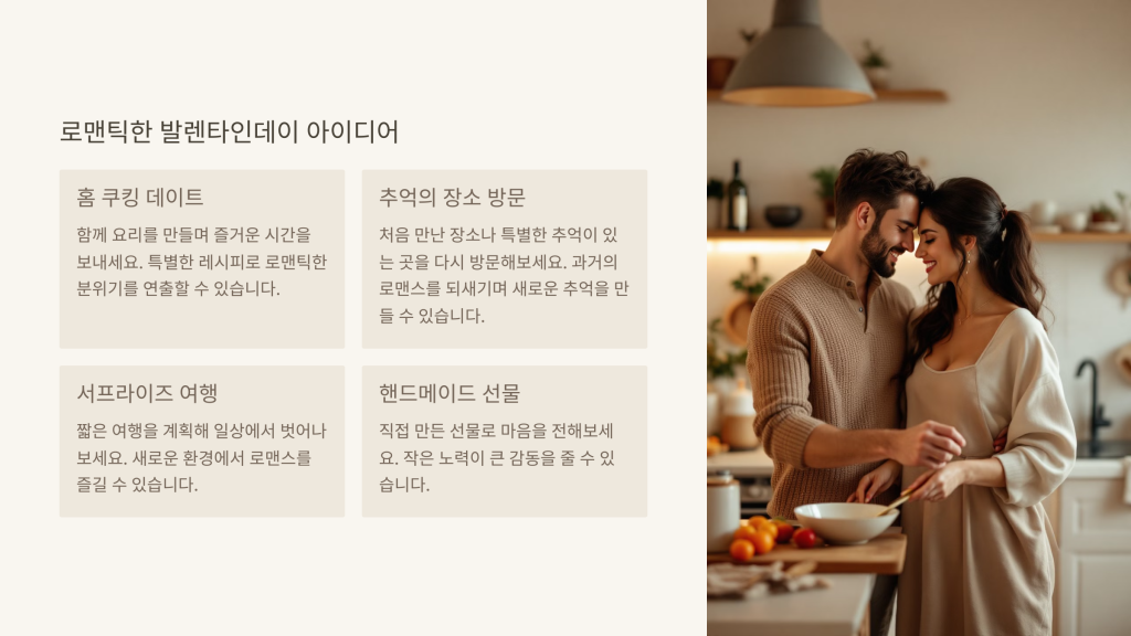 로맨틱한 발렌타인데이 아이디어