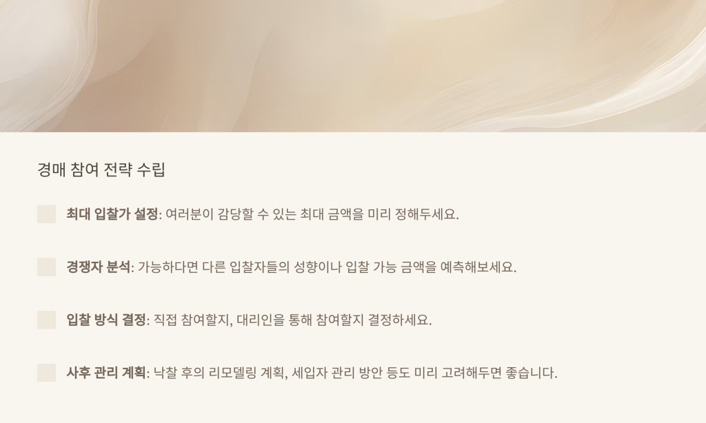 경매 참여 전략 수립