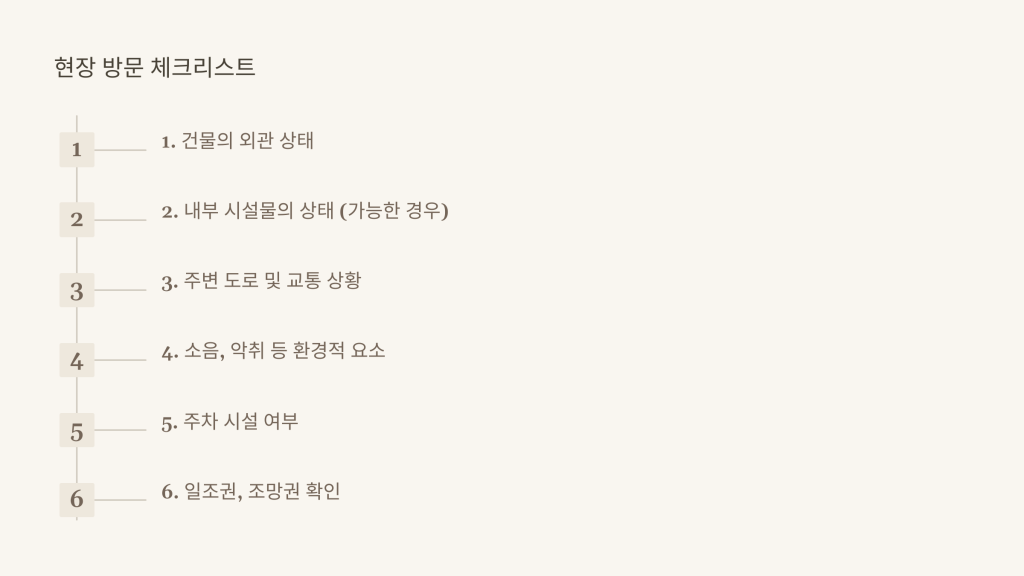 현장 방문 체크리스트