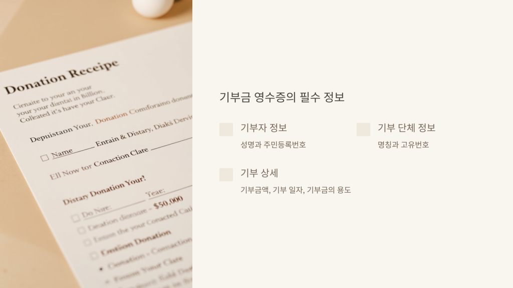 기부금 영수증의 필수 정보