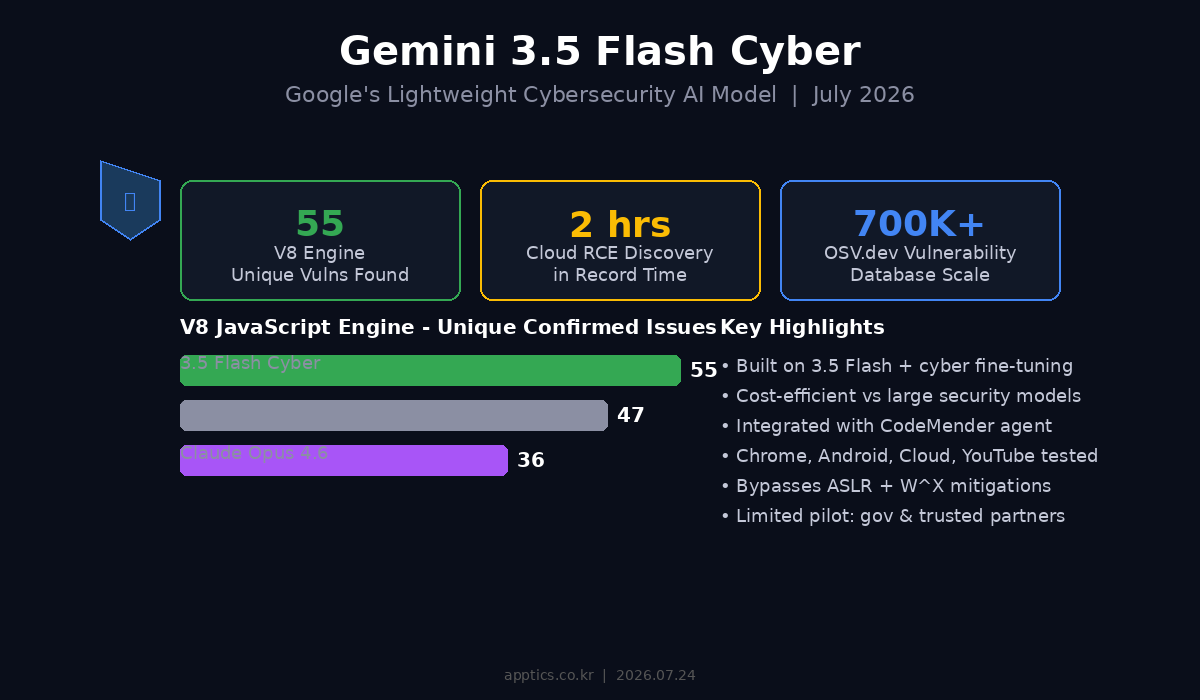 Gemini 3.5 Flash Cyber: 구글 사이버 보안 AI 모델 벤치마크 비교