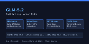 GLM-5.2 완전 정리: 1M 컨텍스트 오픈소스 코딩 모델, GPT-5.5 넘었다